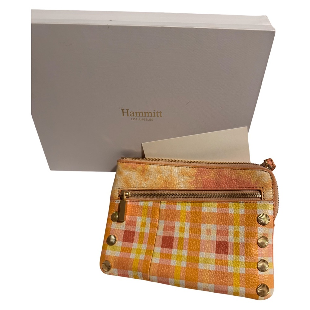 Hammitt Orange and Yellow Plaid Clutch